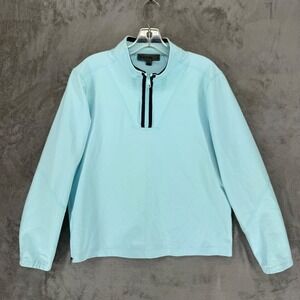 G/FORE Mens Light Blue Waffle Knit Quarter Zip Golf Pullover GMM000029 Size‎ M